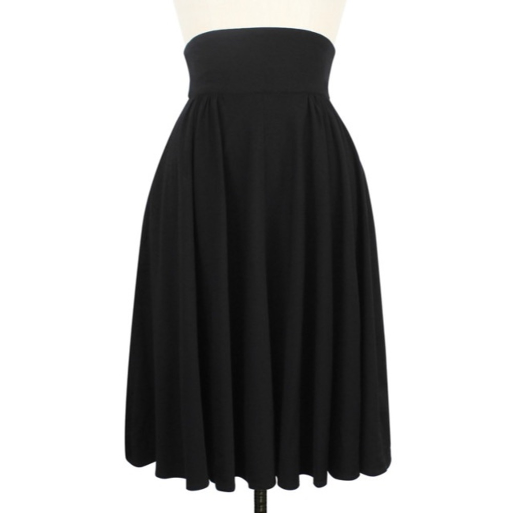 40s Skirt - Black Stretch Rayon Twill